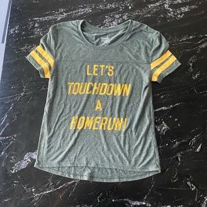 “Let’s Touchdown A Homerun!” Tee, M